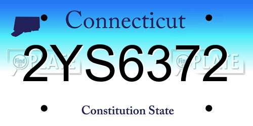 2YS6372 Connecticut License Plate