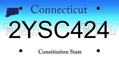 2YSC424 Connecticut License Plate
