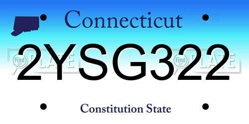2YSG322 Connecticut License Plate
