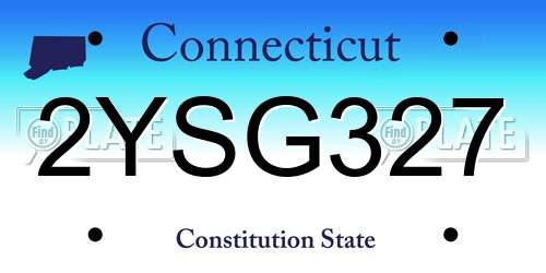 2YSG327 Connecticut License Plate
