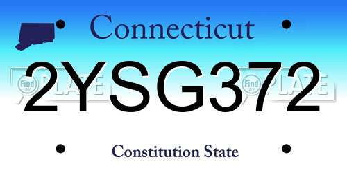 2YSG372 Connecticut License Plate
