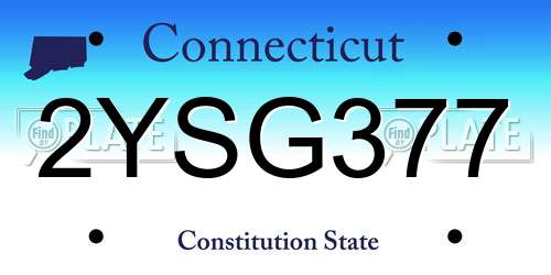 2YSG377 Connecticut License Plate