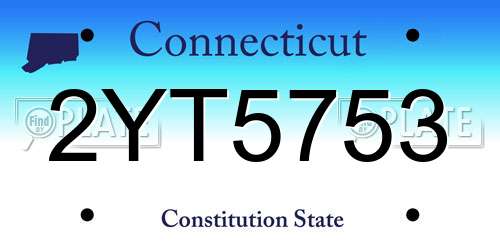 2YT5753 Connecticut License Plate