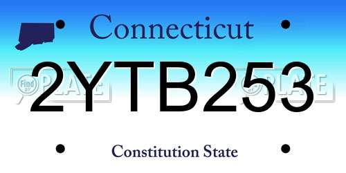 2YTB253 Connecticut License Plate