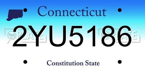 2YU5186 Connecticut License Plate