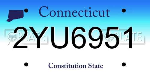 2YU6951 Connecticut License Plate