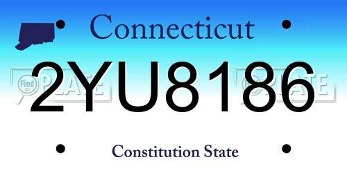 2YU8186 Connecticut License Plate