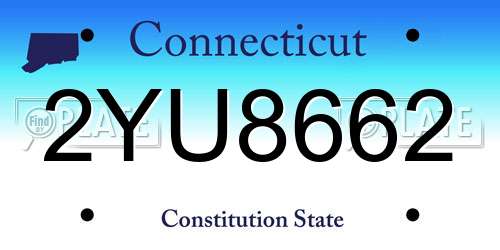 2YU8662 Connecticut License Plate