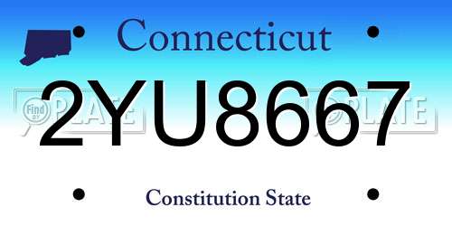 2YU8667 Connecticut License Plate