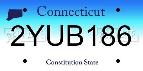 2YUB186 Connecticut License Plate