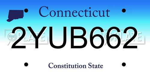 2YUB662 Connecticut License Plate