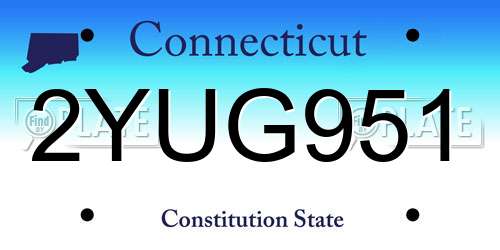 2YUG951 Connecticut License Plate