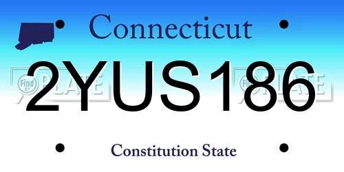 2YUS186 Connecticut License Plate