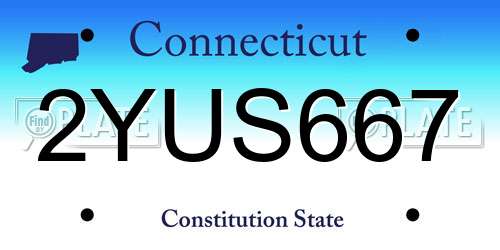 2YUS667 Connecticut License Plate