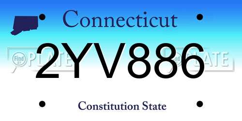 2YV886 Connecticut License Plate