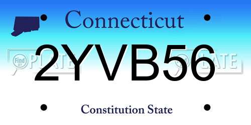 2YVB56 Connecticut License Plate
