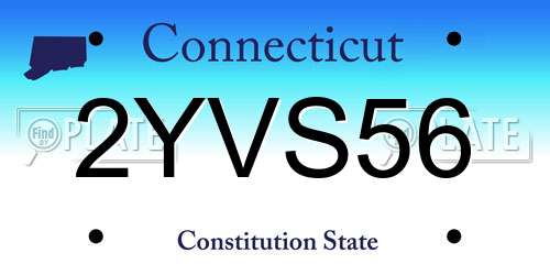 2YVS56 Connecticut License Plate