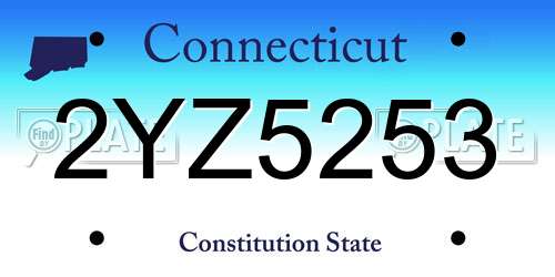2YZ5253 Connecticut License Plate