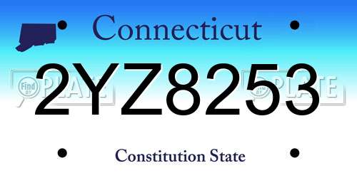 2YZ8253 Connecticut License Plate