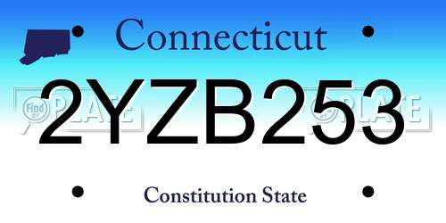 2YZB253 Connecticut License Plate