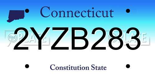 2YZB283 Connecticut License Plate
