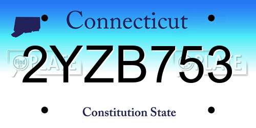 2YZB753 Connecticut License Plate