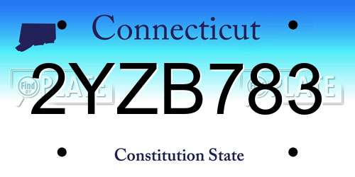 2YZB783 Connecticut License Plate