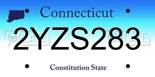 2YZS283 Connecticut License Plate