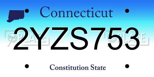 2YZS753 Connecticut License Plate