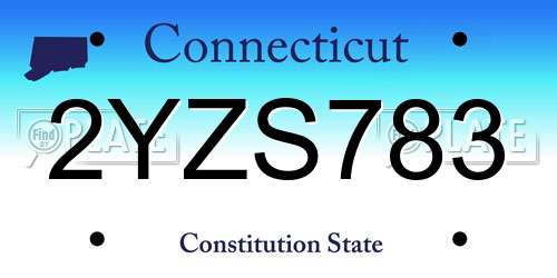 2YZS783 Connecticut License Plate