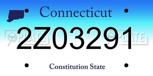 2Z03291 Connecticut License Plate
