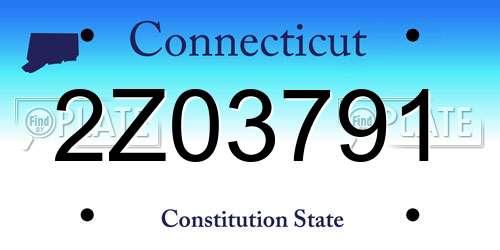 2Z03791 Connecticut License Plate