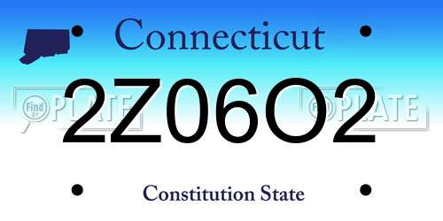 2Z06O2 Connecticut License Plate