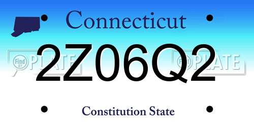 2Z06Q2 Connecticut License Plate