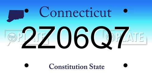 2Z06Q7 Connecticut License Plate