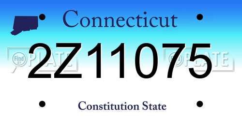 2Z11075 Connecticut License Plate