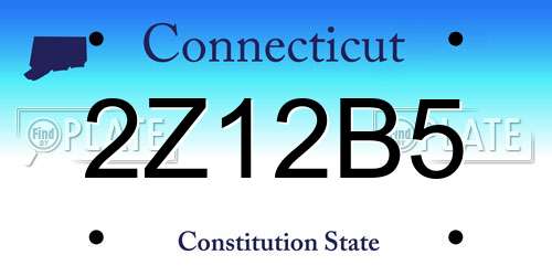 2Z12B5 Connecticut License Plate