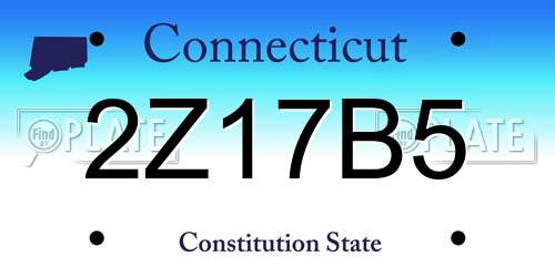2Z17B5 Connecticut License Plate