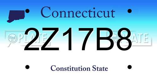 2Z17B8 Connecticut License Plate