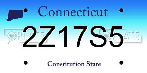 2Z17S5 Connecticut License Plate