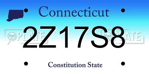 2Z17S8 Connecticut License Plate
