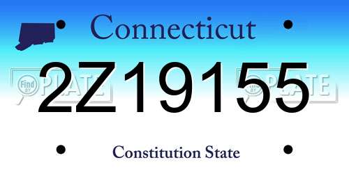 2Z19155 Connecticut License Plate