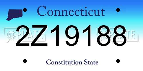 2Z19188 Connecticut License Plate