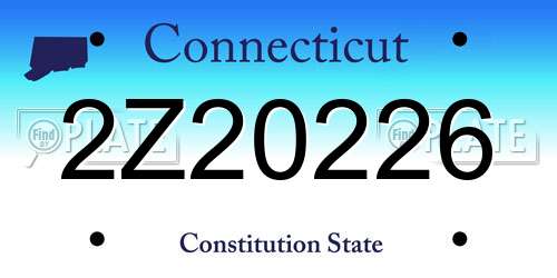 2Z20226 Connecticut License Plate