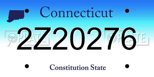 2Z20276 Connecticut License Plate