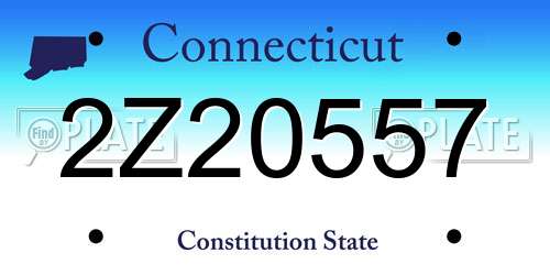 2Z20557 Connecticut License Plate