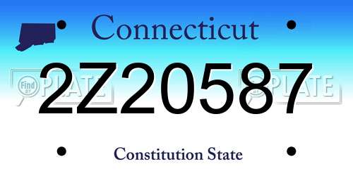 2Z20587 Connecticut License Plate