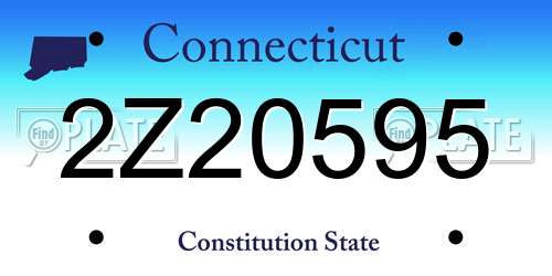 2Z20595 Connecticut License Plate