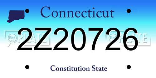 2Z20726 Connecticut License Plate