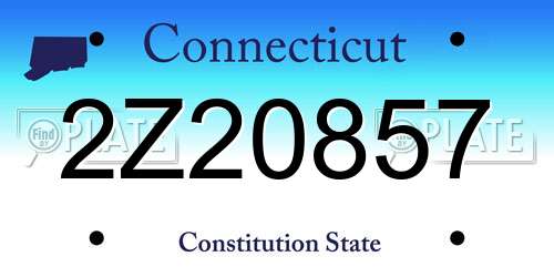 2Z20857 Connecticut License Plate